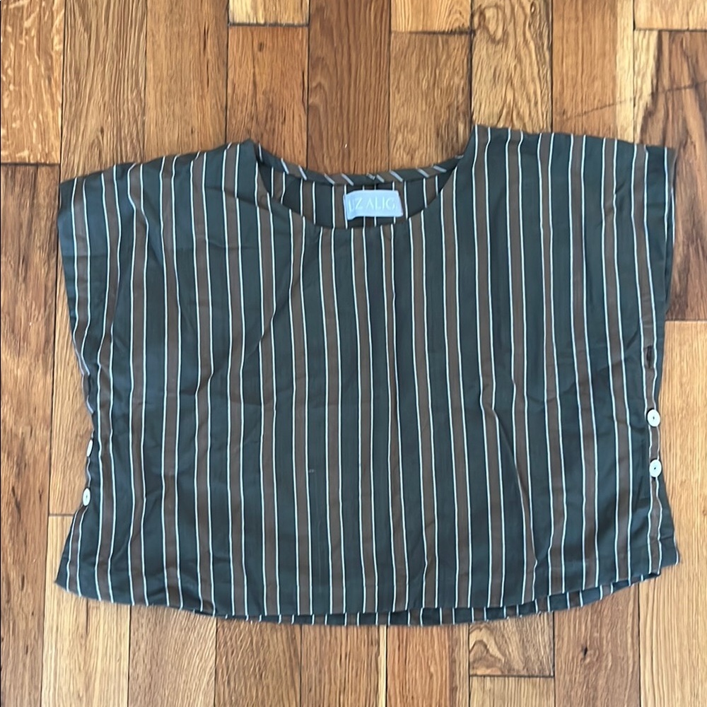 Liz Alig Striped Button Side Top
